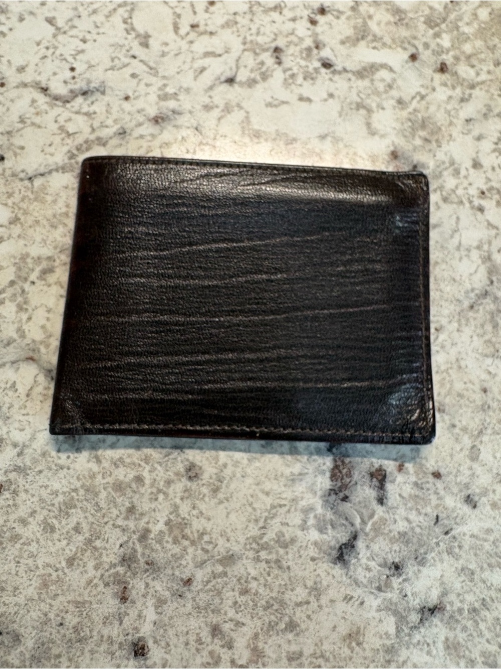 Classic Black Leather Bi-Fold Wallet with Card & Key Pocket vintage leather